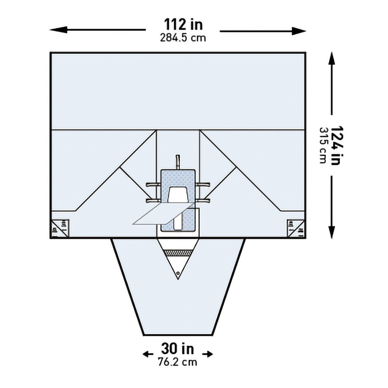 McKesson Abdominal Drape LAVH Laparotomy Drape 112 W X 30 W X 124 L Inch Sterile (1101307_PK) 1/PK