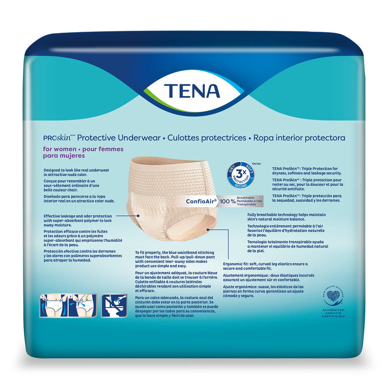 TENA® ProSkin™ Protective Female Adult Absorbent Underwear Pull On with Tear Away Seams Large Disposable Moderate Absorbency (1135408_CS) 72/CS