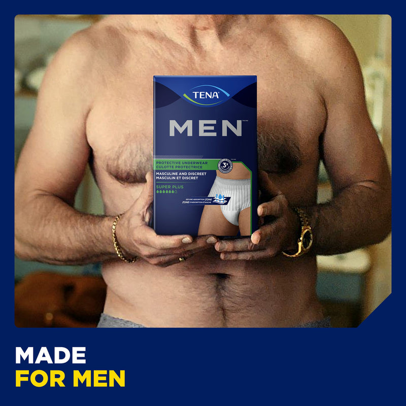 TENA® MEN™ Super Plus Male Adult Absorbent Underwear Pull On with Tear Away Seams Large / X-Large Disposable Heavy Absorbency (738751_CS) 56/CS