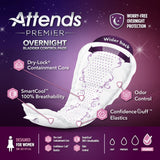 Attends Premier Overnight Bladder Control Pad 15 Inch Length Heavy Absorbency Polymer Core One Size Fits Most (1204257_BG) 30/BG