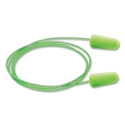 Moldex Pura-Fit Single-Use Earplugs, Corded, 33NRR, Bright Green, 100 Pairs (507-6900) 100 Pairs