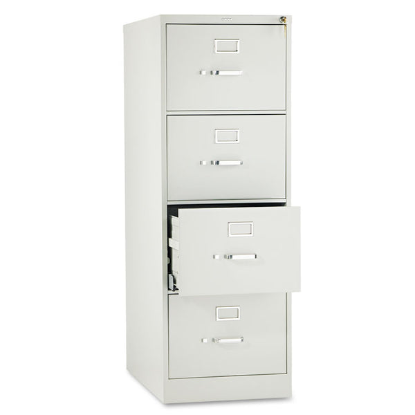 HON® 510 Series Vertical File, 4 Legal-Size File Drawers, Light Gray, 18.25" x 25" x 52" (HON514CPQ)
