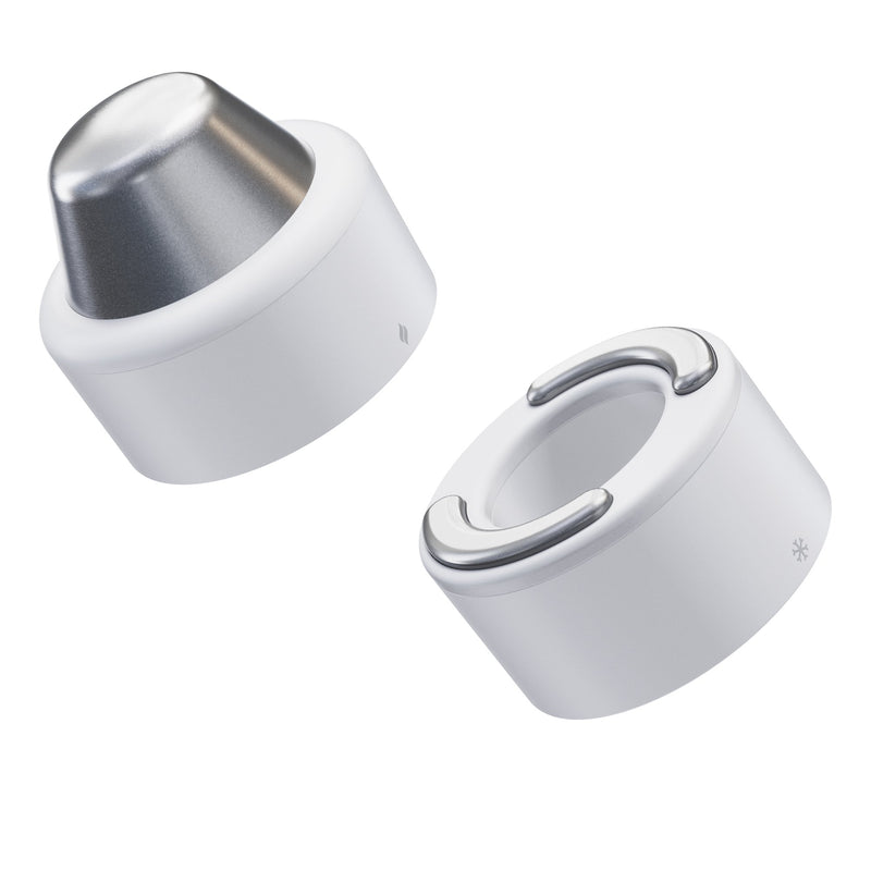 TheraFace Hot and Cold Rings - White Hand-Held Face Massager & Cleanser Attachment 1 Hot Ring, 1 Cold Ring, Travel Pouch (1248585_EA) 1/EA