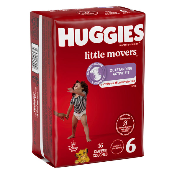 Huggies® Little Movers Unisex Baby Diaper Size 6 Disposable Moderate Absorbency (1128670_CS) 64/CS
