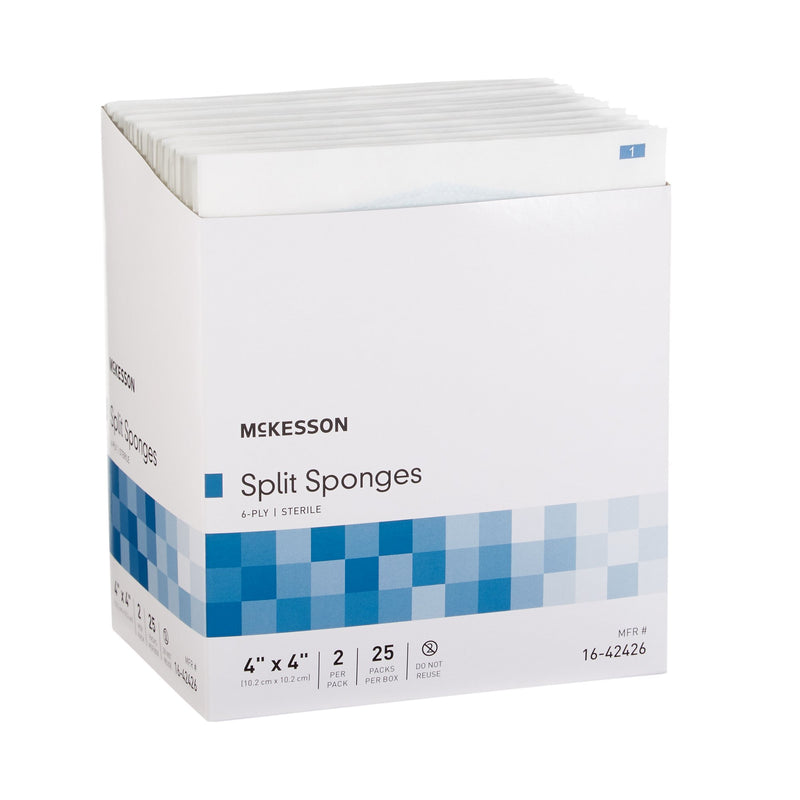 McKesson Drain Sponge 4 X 4 Inch 6-Ply Sterile 2 per Pack (446056_PK) 1/PK