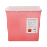McKesson Prevent® Sharps Container Translucent Red Base 9-1/4 H X 10 W X 6 D Inch Horizontal Entry 2 Gallon (1202201_CS) 20/CS