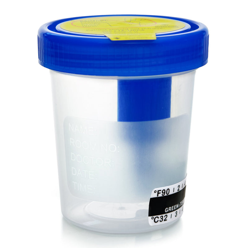 McKesson Urine Specimen Container with Integrated Transfer Device 120 mL (4 oz.) Screw Cap Patient Information Sterile (1151455_CS) 200/CS