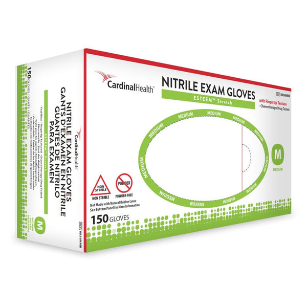 ESTEEM™ Stretch Exam Glove Medium NonSterile Nitrile Standard Cuff Length Textured Fingertips Teal Chemo Tested (783075_BX) 150/BX