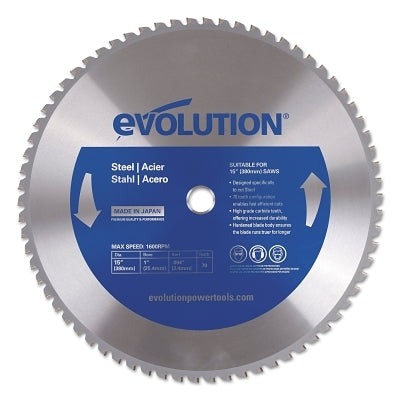 Evolution Industrial Saw Blade, 15 in, 1 in Arbor, 1600 rpm, 70 Teeth (510-15BLADE-ST) Each
