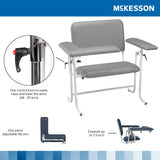 McKesson Blood Drawing Chair 1 Fixed Armrest, 1 Flip Up Armrest Gray (485313_EA) 1/EA