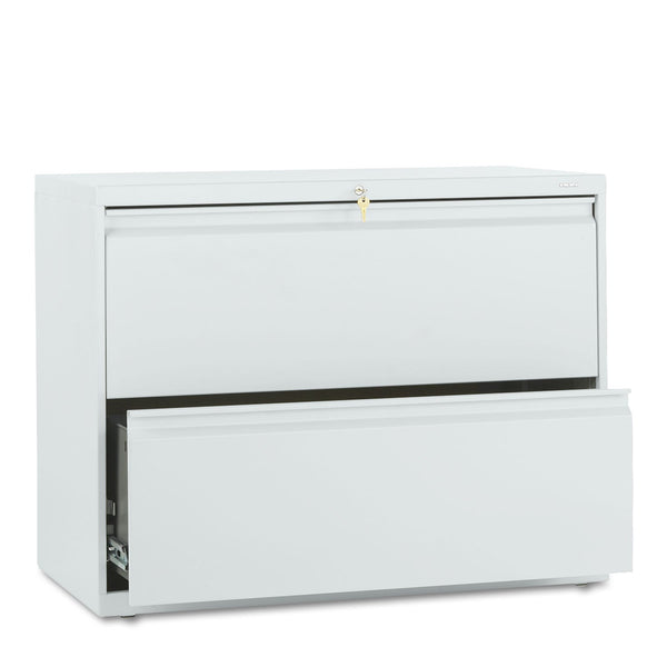 HON® Brigade 800 Series Lateral File, 2 Legal/Letter-Size File Drawers, Light Gray, 36" x 18" x 28" (HON882LQ)