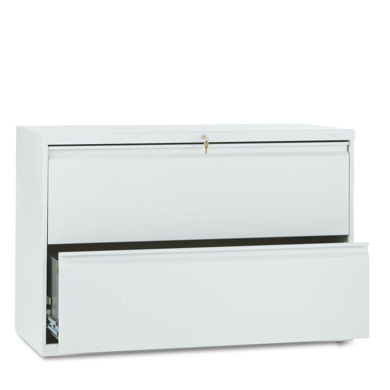 HON® Brigade 800 Series Lateral File, 2 Legal/Letter-Size File Drawers, Light Gray, 42" x 18" x 28" (HON892LQ)