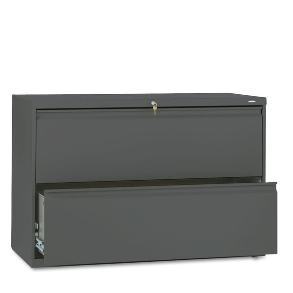 HON® Brigade 800 Series Lateral File, 2 Legal/Letter-Size File Drawers, Charcoal, 42" x 18" x 28" (HON892LS)