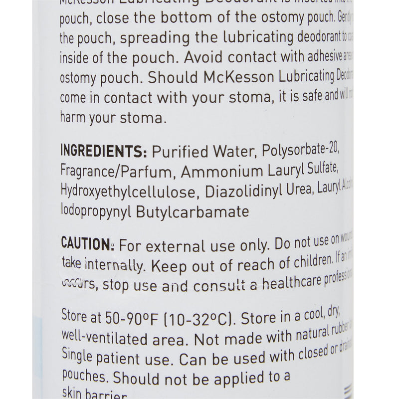 McKesson Lubricating Ostomy Appliance Deodorant Lubricating, 8 oz., Squeeze Bottle, Unscented (1081293_CS) 6/CS
