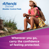 Attends® Discreet Maximum Bladder Control Pad 13 Inch Length Heavy Absorbency Polymer Core One Size Fits Most (1039117_BG) 20/BG