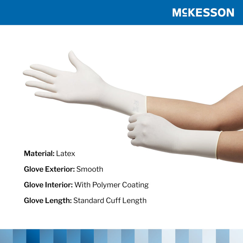 McKesson Perry® Performance Plus Surgical Glove Size 8 Sterile Latex Standard Cuff Length Smooth Cream Chemo Tested (1044708_CS) 200/CS