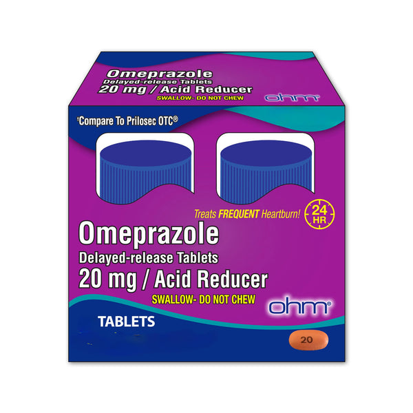 Ohm Labs Antacid 20 mg Strength Delayed-Release Tablet 14 per Box (1266865_BT) 1/BT