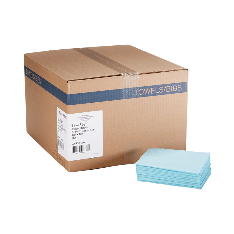 McKesson Procedure Towel 13 W X 18 L Inch Blue NonSterile (164752_CS) 500/CS