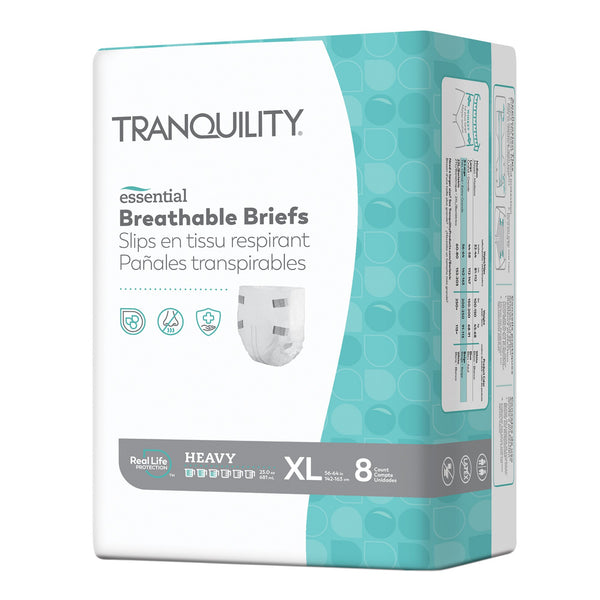 Tranquility® Essential Unisex Incontinence Brief X-Large Disposable Heavy Absorbency (1198169_CS) 64/CS