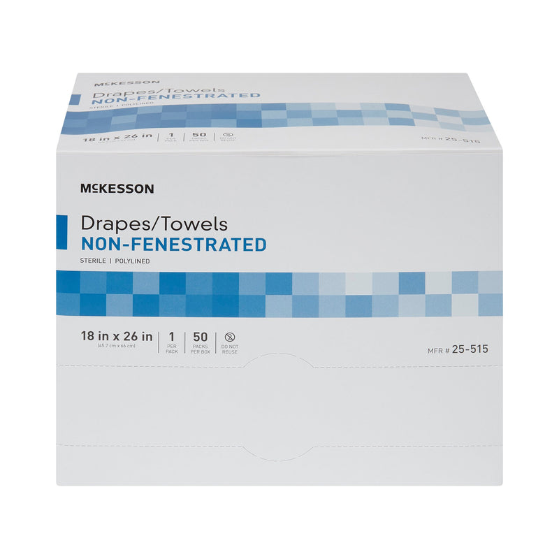 McKesson General Purpose Drape Poly Lined Towel Drape 18 W X 26 L Inch Sterile (68107_CS) 300/CS