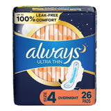 Always® Ultra Thin Feminine Pad Overnight / With Wings Heavy Absorbency (1232985_CS) 156/CS