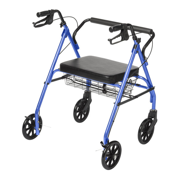 McKesson Bariatric 4 Wheel Rollator Blue Adjustable Height / Folding Steel Frame (1205411_CS) 1/CS