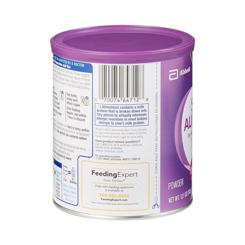 Similac® Alimentum® Infant Formula Unflavored 12.1 oz. Can Powder Food Allergies (1008930_CS) 6/CS