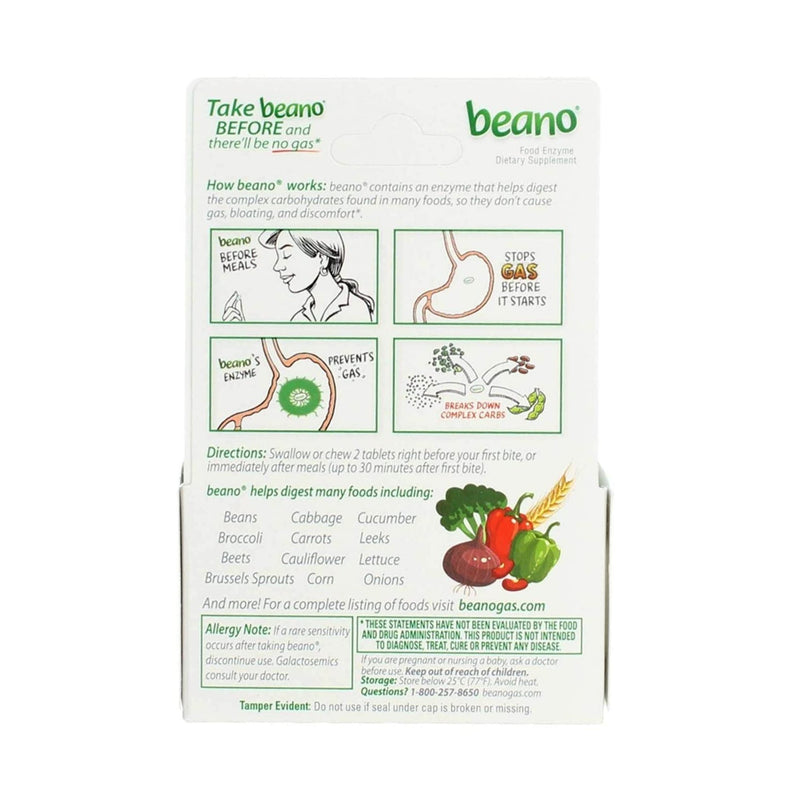 Beano® Gas Relief 300 GALU Strength Tablet 30 per Bottle (834928_BT) 1/BT