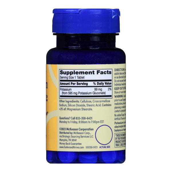 Foster & Thrive™ Dietary Supplement Potassium Gluconate 595 mg Strength Tablet 100 per Bottle (1238893_BT) 1/BT