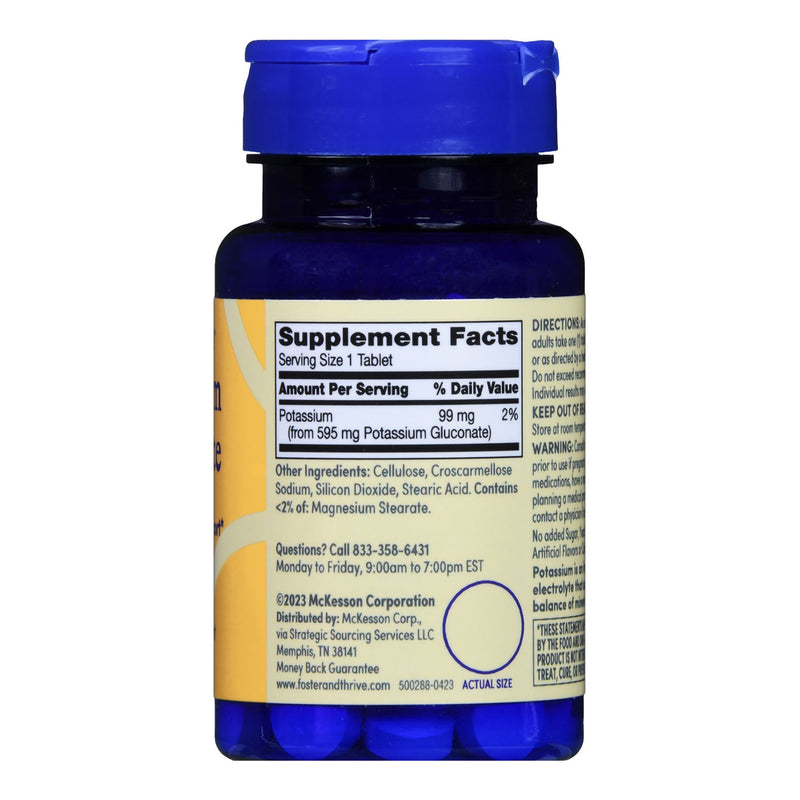 Foster & Thrive™ Dietary Supplement Potassium Gluconate 595 mg Strength Tablet 100 per Bottle (1238893_BT) 1/BT