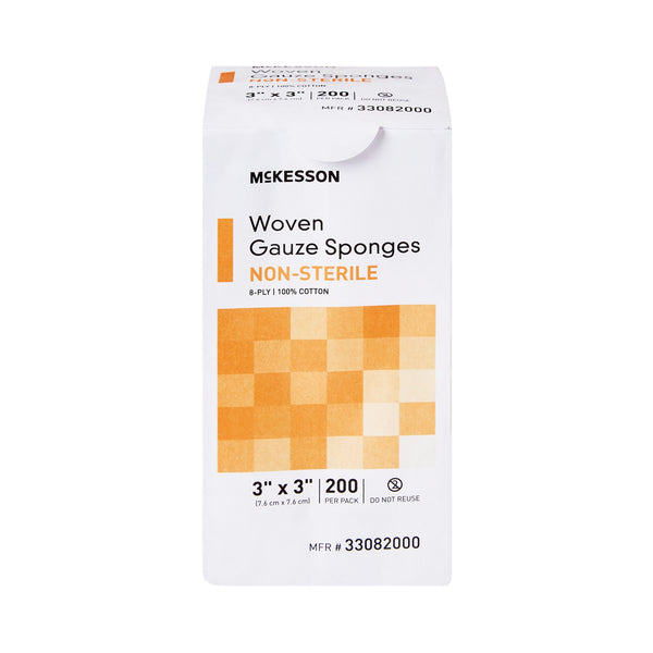 McKesson Gauze Sponge 3 X 3 Inch 8-Ply NonSterile 200 per Pack (446030_CS) 4000/CS