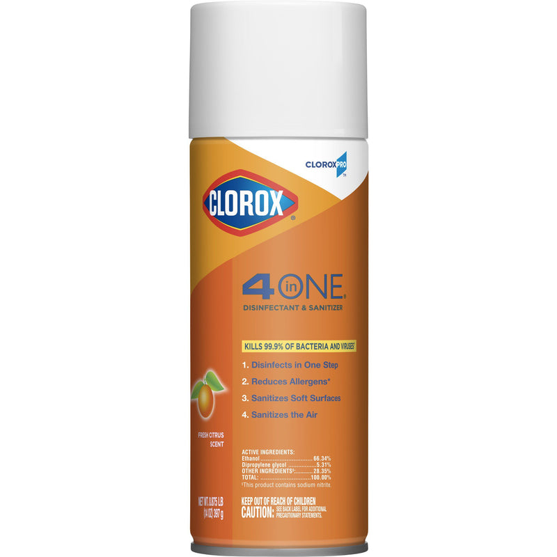 CloroxPro™ Clorox® 4 in One Surface Disinfectant / Sanitizer Alcohol Based Aerosol Spray Liquid 14 oz. Can Citrus Scent NonSterile (924558_BT) 1/BT