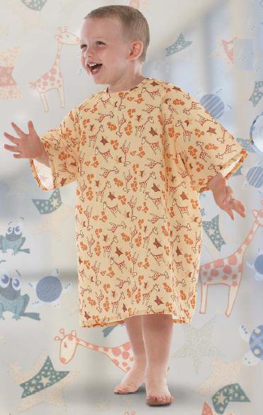 All Stars Patient Exam Gown Small Kid Design (G-Raffe Yellow) Reusable (688249_EA) 1/EA