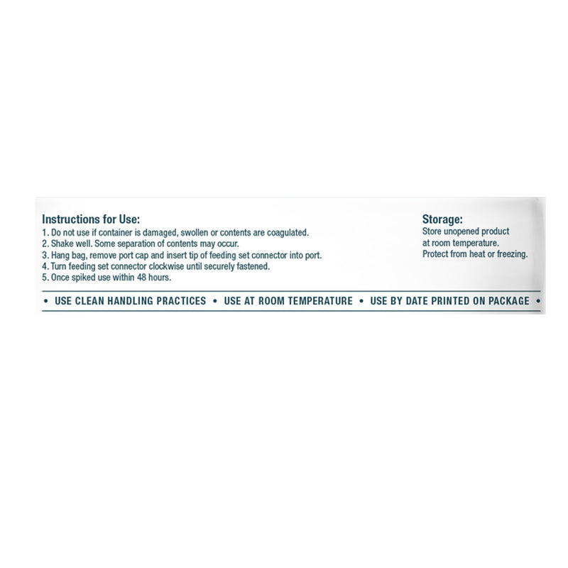 Kate Farms Standard 1.4 Closed System Tube Feeding Formula Unflavored Liquid 1000 mL Ready to Hang Prefilled Container (1184939_EA) 1/EA
