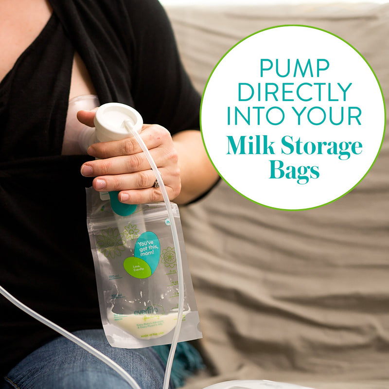 Evenflo Advanced Breast Milk Storage Bag Adapter For Breast Pumps and Most Other Standard Neck Breast Pump Brands (1041156_CS) 12/CS