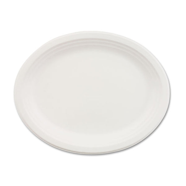 Chinet® Classic Paper Dinnerware, Oval Platter, 9.75 x 12.5, White, 500/Carton (HUH21257CT)