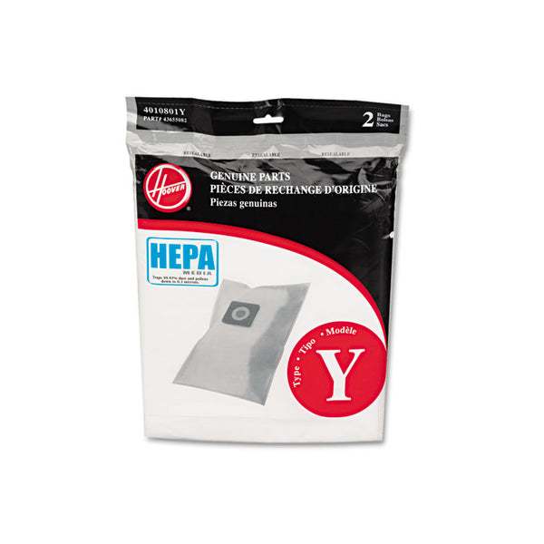 Hoover® Commercial HEPA Y Vacuum Replacement Filter/Filtration Bag, 2/Pack (HVRAH10040)