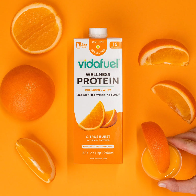 Vida Fuel Wellness Protein Oral Supplement Citrus Burst Flavor Liquid 32 oz. Reclosable Carton (1244684_CS) 6/CS