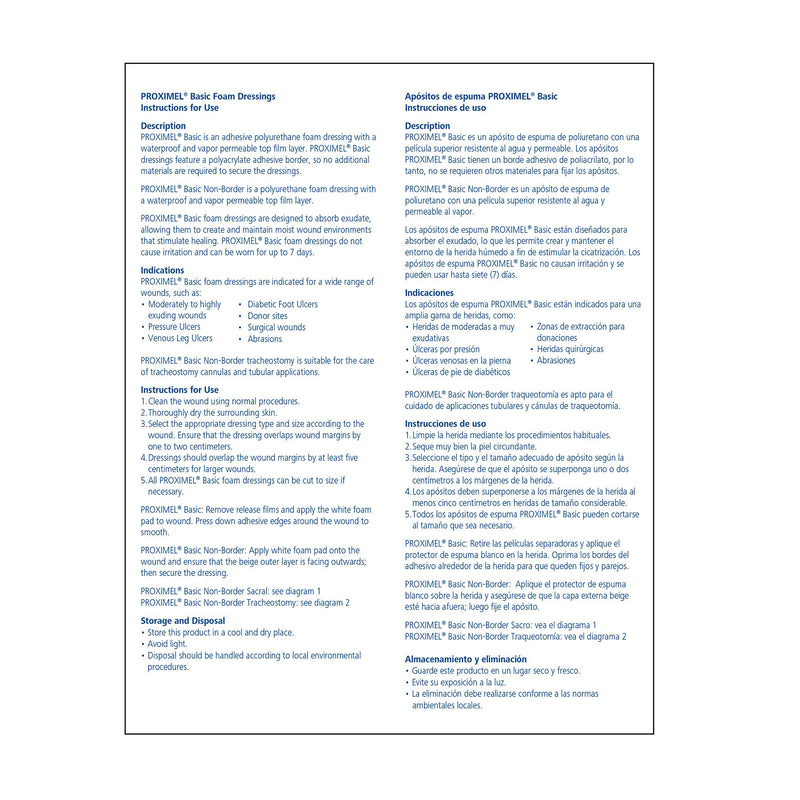 Proximel® Basic Foam Dressing 4 X 4 Inch With Border Waterproof Film Backing Acrylic Adhesive Square Sterile (1244252_BX) 10/BX
