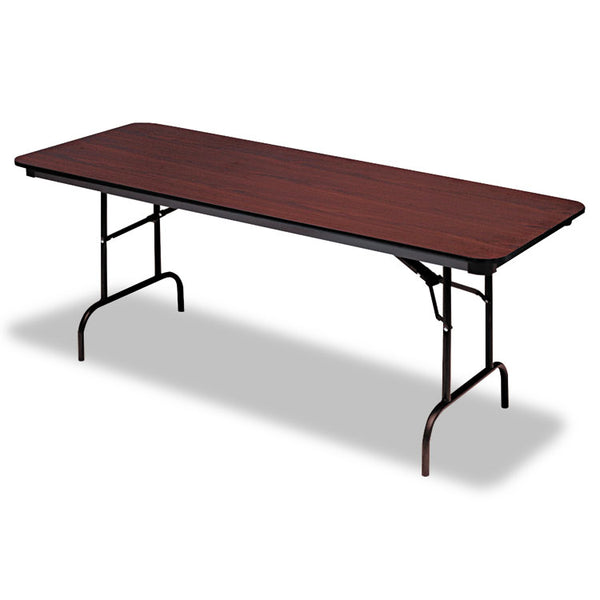 Iceberg OfficeWorks Commercial Wood-Laminate Folding Table, Rectangular, 72" x 30" x 29", Mahogany (ICE55224)