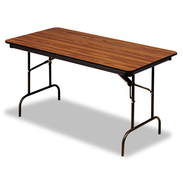 Iceberg OfficeWorks Commercial Wood-Laminate Folding Table, Rectangular, 72" x 30" x 29", Oak (ICE55225)