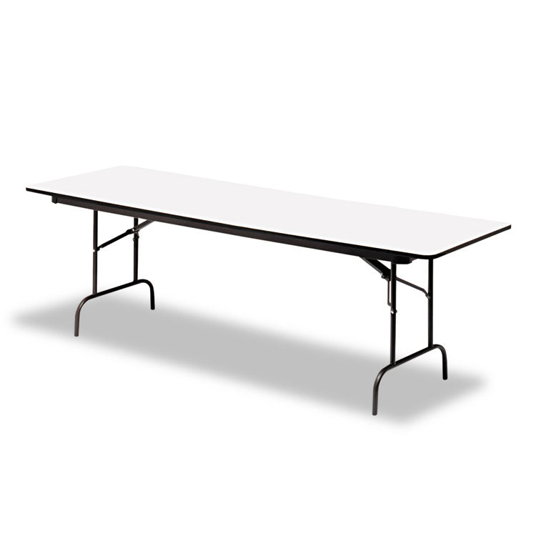 Iceberg OfficeWorks Commercial Wood-Laminate Folding Table, Rectangular, 72" x 30" x 29", Gray/Charcoal (ICE55227)