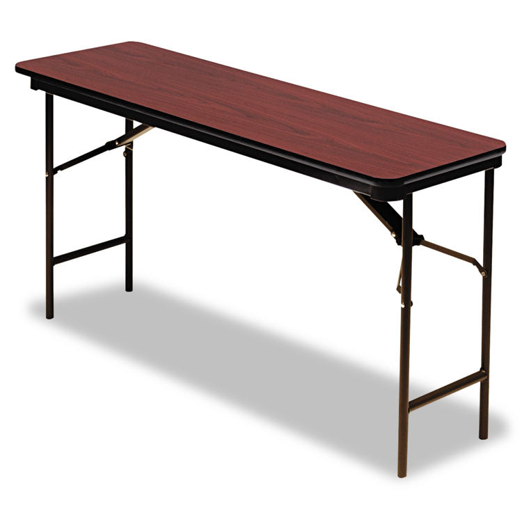 Iceberg OfficeWorks Commercial Wood-Laminate Folding Table, Rectangular, 72" x 18" x 29", Mahogany (ICE55284)