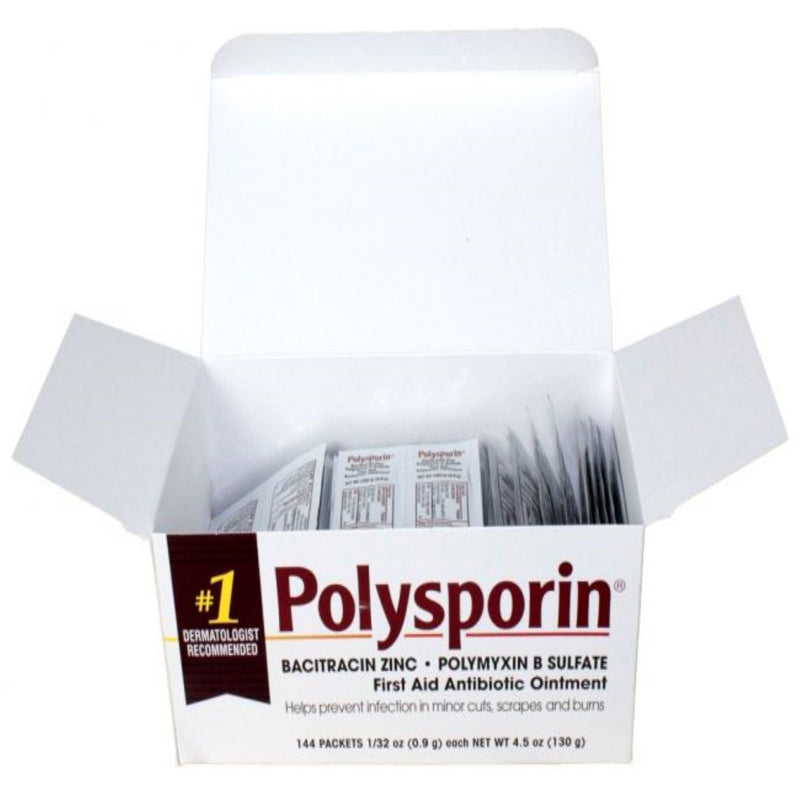 Polysporin® First Aid Antibiotic Bacitracin / Polymyxin B Ointment 0.9 Gram Individual Packet (565780_BX) 144/BX