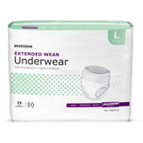 McKesson Unisex Adult Absorbent Underwear Pull On with Tear Away Seams Large Disposable Heavy Absorbency (1123839_BG) 14/BG