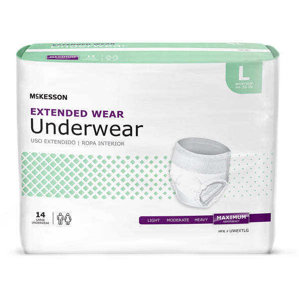 McKesson Unisex Adult Absorbent Underwear Pull On with Tear Away Seams Large Disposable Heavy Absorbency (1123839_CS) 56/CS
