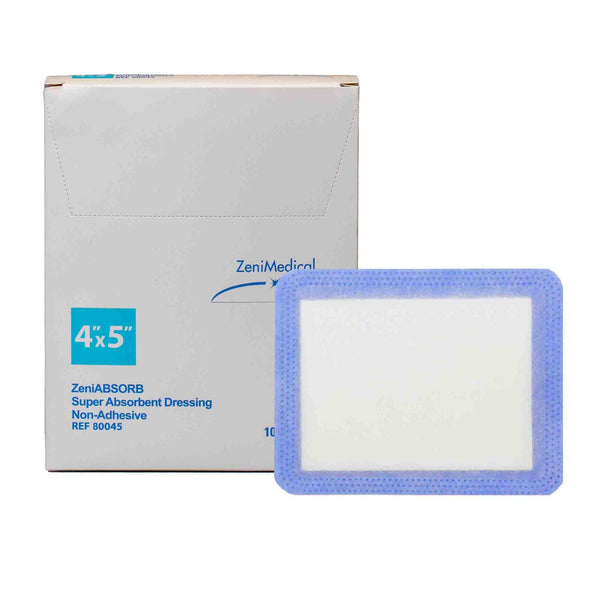ZeniABSORB Super Absorbent Dressing 4 X 5 Inch Rectangle (1186730_EA) 1/EA