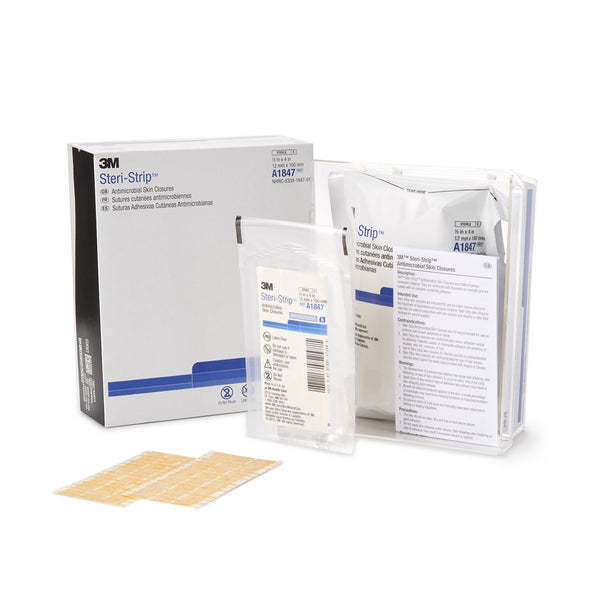 Steri-Strip™ Antimicrobial Antimicrobial Skin Closure Strip 1/2 X 4 Inch Nonwoven Material Reinforced Strip Tan (127107_EA) 1/EA