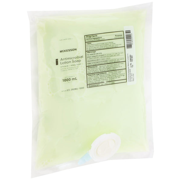 McKesson Antimicrobial Soap Lotion 1,000 mL Dispenser Refill Bag Herbal Scent (468273_EA) 1/EA