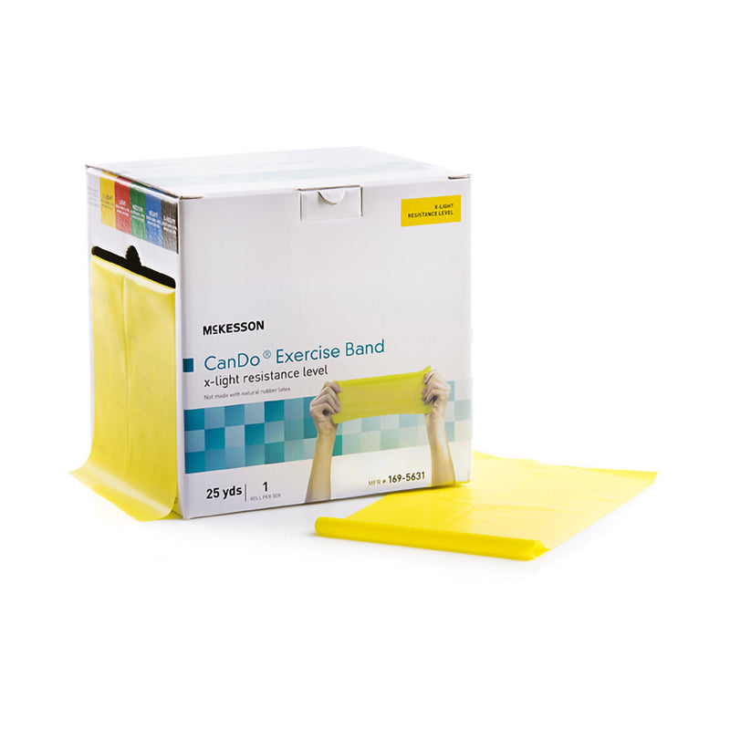 McKesson CanDo® Exercise Resistance Band Yellow 5 Inch X 25 Yard X-Light Resistance (1073312_EA) 1/EA